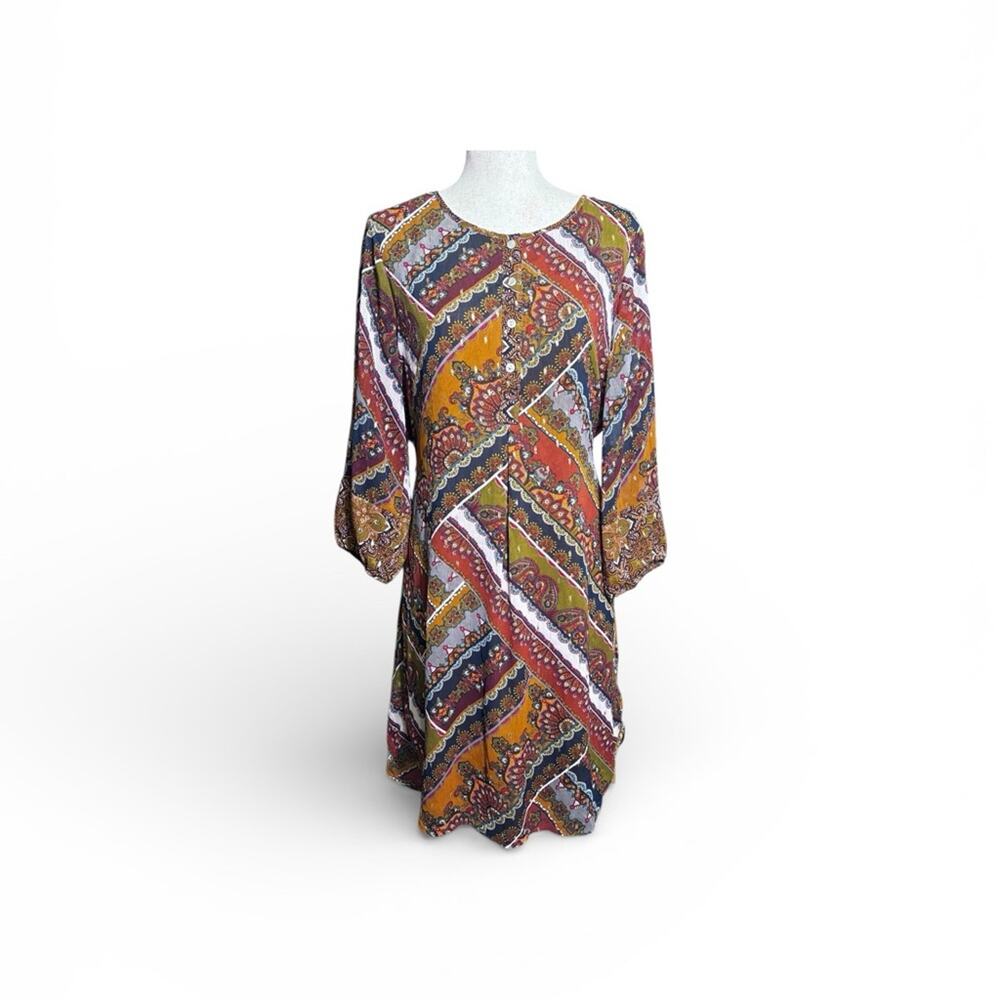 Anthropologie Fig and Flower Bohemian Patterned Dress Size XL 0849